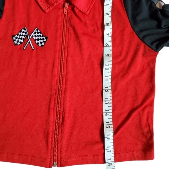 RACING JACKET in red with chequered stripes L - Picture 3 of 7